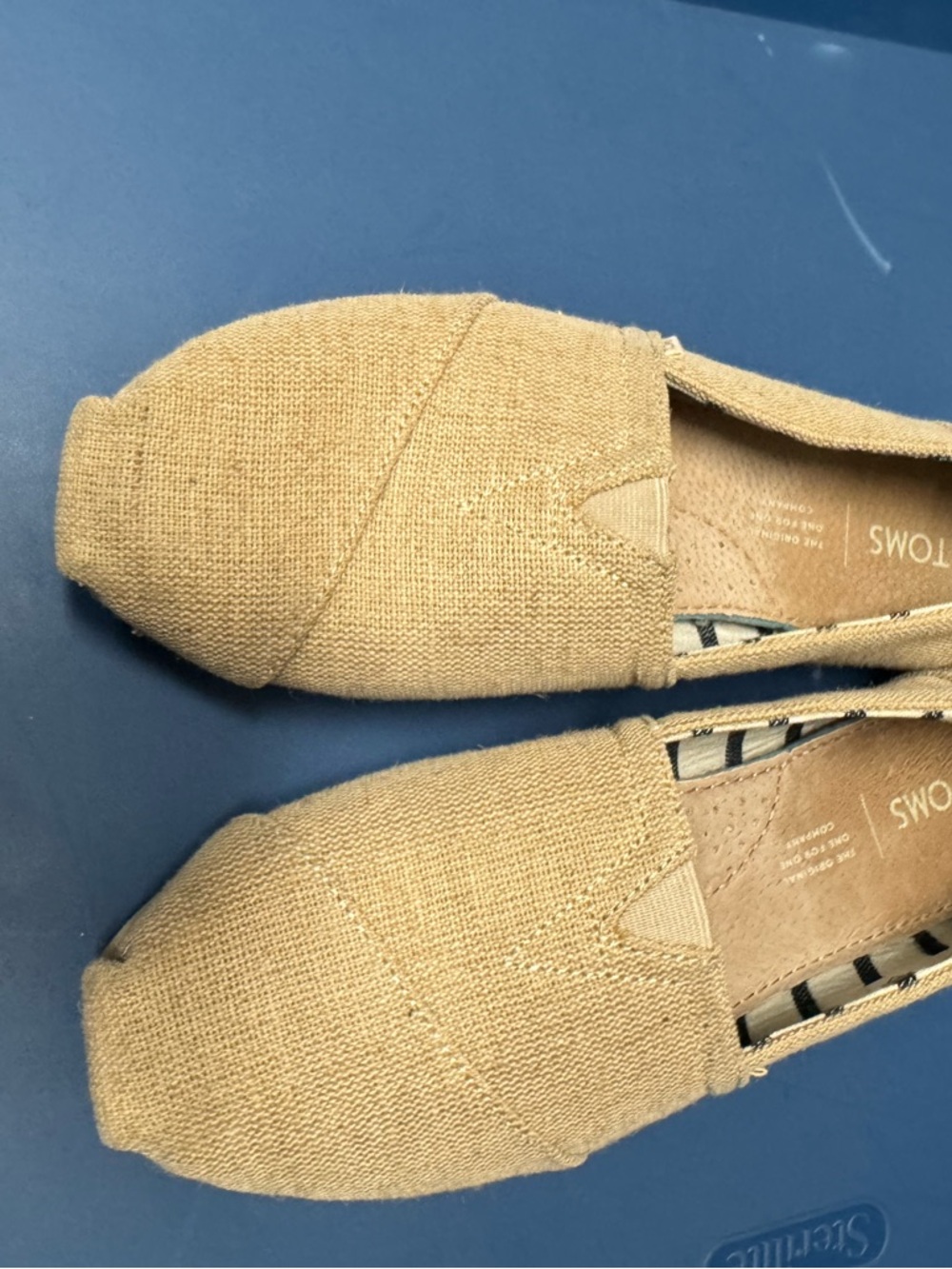 Toms Tan Canvas Espadrille Slip-Ons